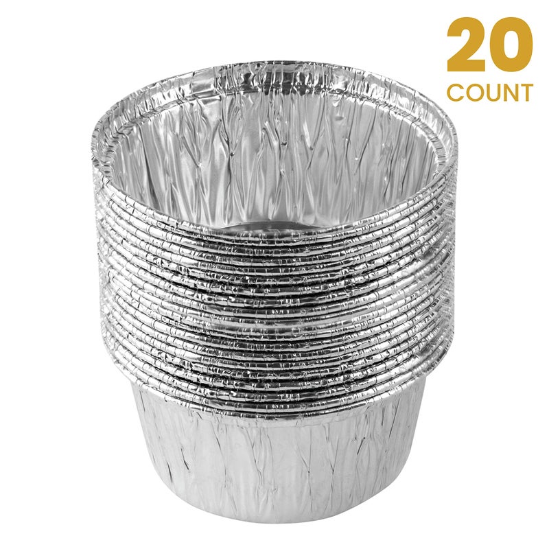 PLASTICPRO 3.5'' Inch Round Ramekins Muffin Cups Tin Foil Cupcake Pans Disposable Aluminum, Freezer & Oven Safe Pack of 20 - Image 5